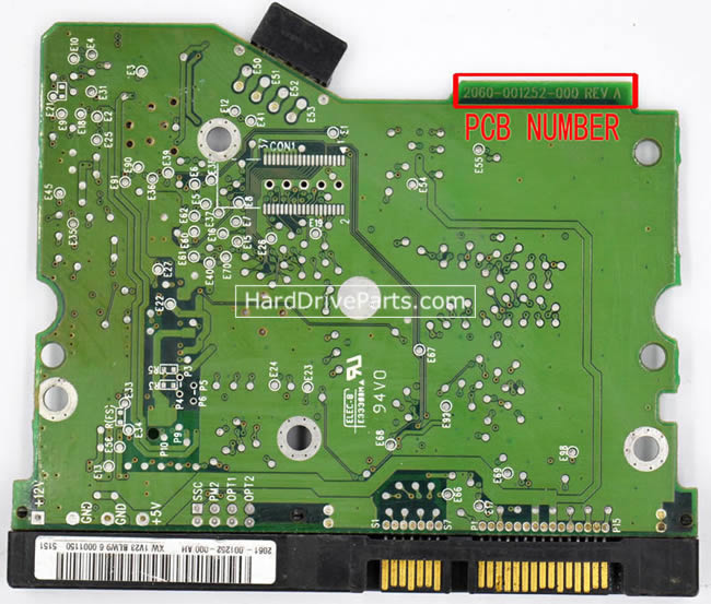 2060-001252-000 WD Festplatte Elektronik Platine PCB