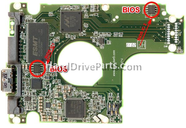Bios-Chip austauschen 2060-771950-000 WD Festplatte Elektronik Platine PCB